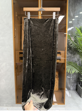 清仓不予退换！质！醋酸丝绒后开衩半身裙女MZ61122~JS