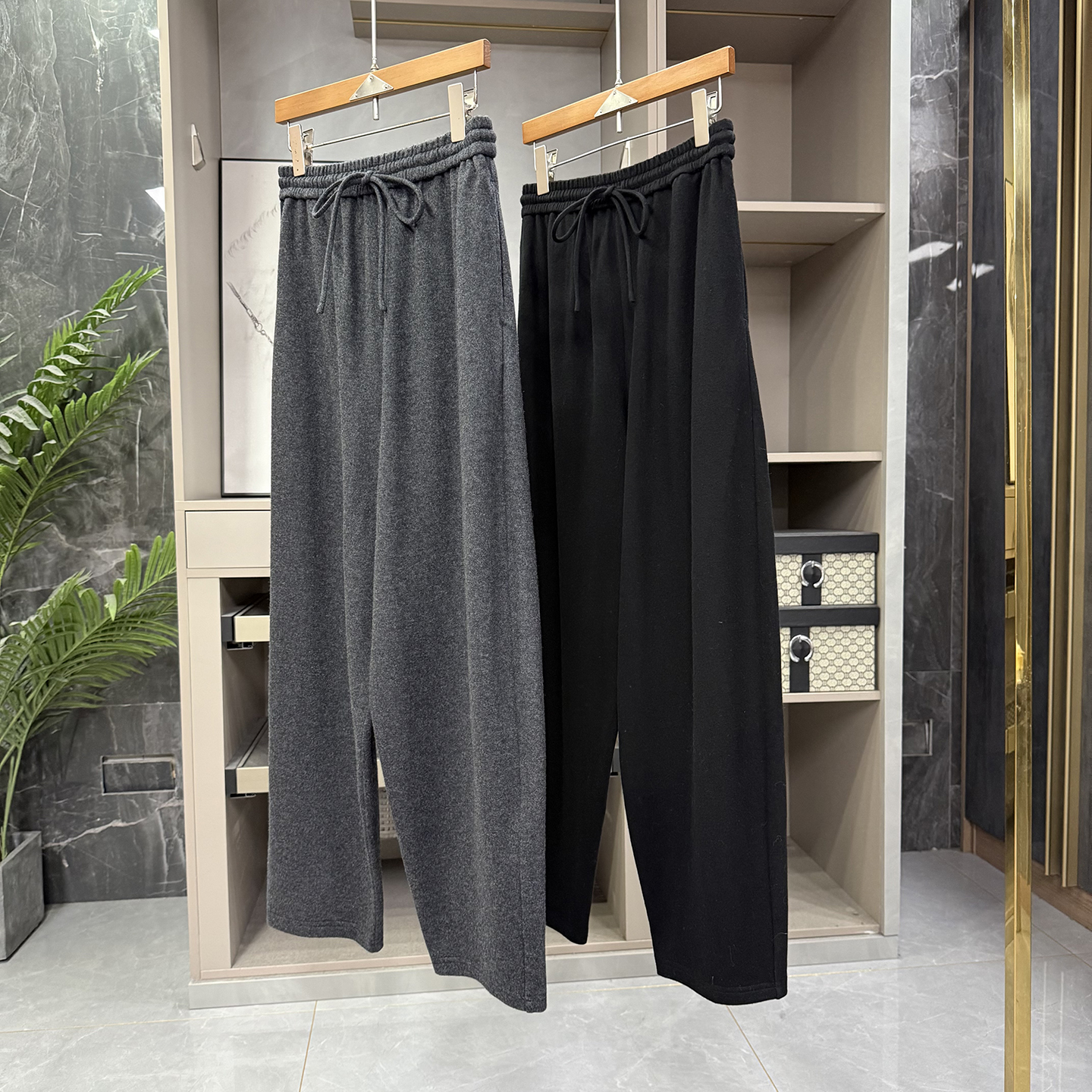 尖货！羊毛绒面松紧腰休闲镰刀裤