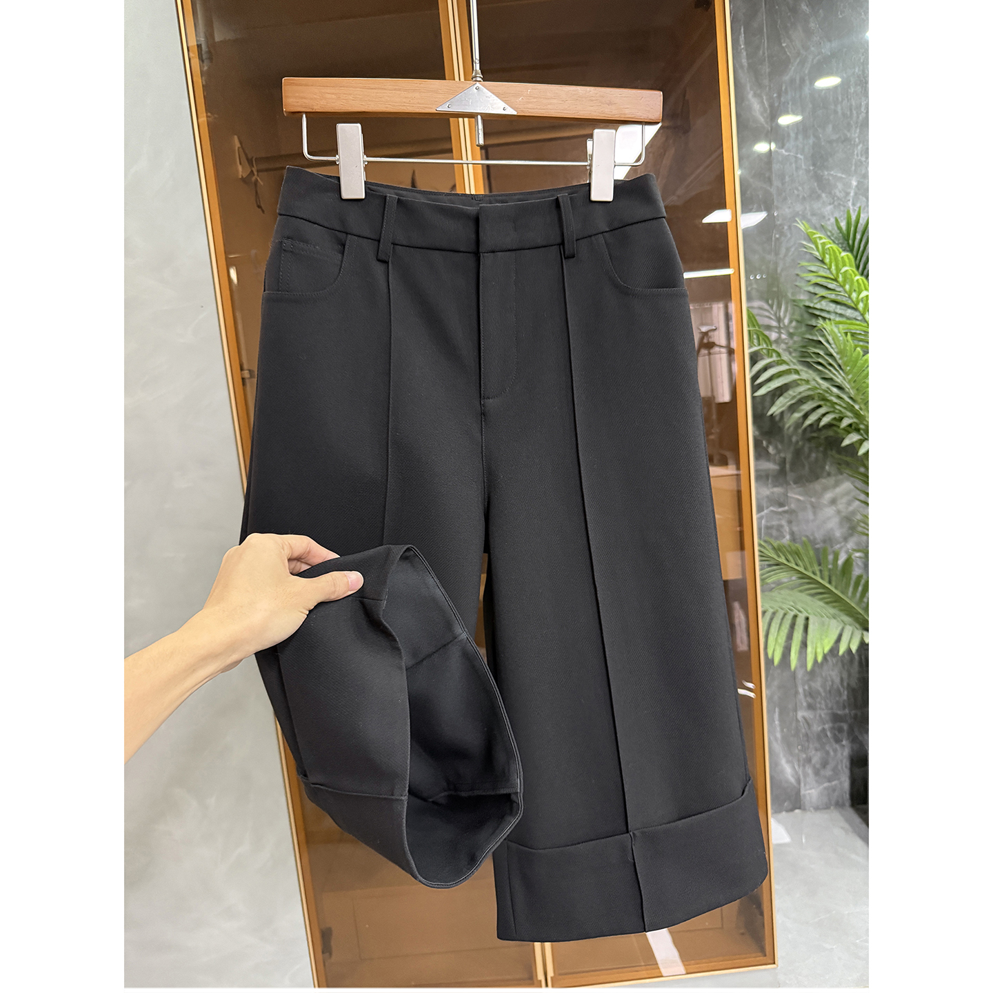 N货!羊毛中高腰休闲西裤直筒中裤