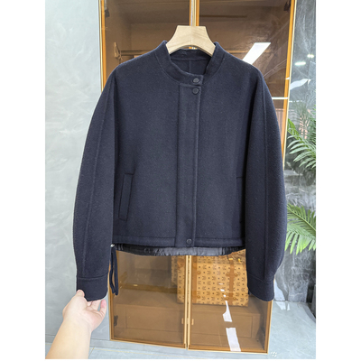 尖货宽松绵羊毛双面呢夹克短外套