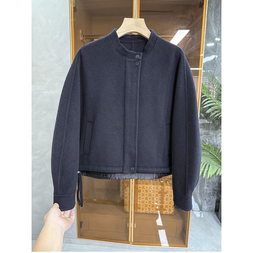 尖货宽松绵羊毛双面呢夹克短外套