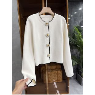 TC2802 大工厂外M订单款 外套女 圆领长袖 真丝羊毛针织衫