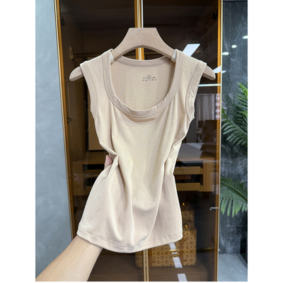 大厂出！修身U领背心上衣