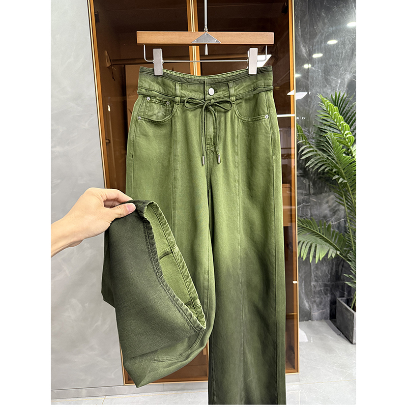 N货！渐变天丝中高腰牛仔阔腿裤