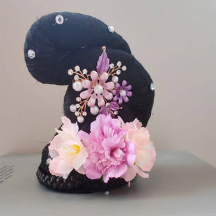 古典舞蹈剧目秋兮艺考且看行云折枝盼簪花引豆蔻古装汉服假发头饰