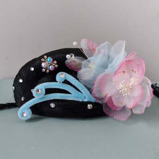 古典舞蹈湘云飞艺考桃李杯舞头饰儿童淡妆浓抹总相宜扇子假发发包