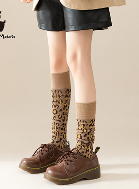 ins风网红双针小腿袜韩版菱格高筒袜字母及膝袜英伦袜子女潮秋冬