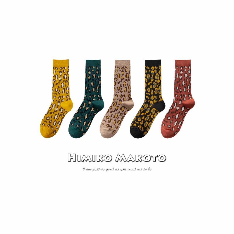 ins网红豹纹中筒袜双针精梳棉防臭韩版潮流街拍高筒潮袜袜子女长,女士内衣/男士内衣/家居服,中筒袜,淘宝优惠券,粉丝福利购,淘宝优惠卷