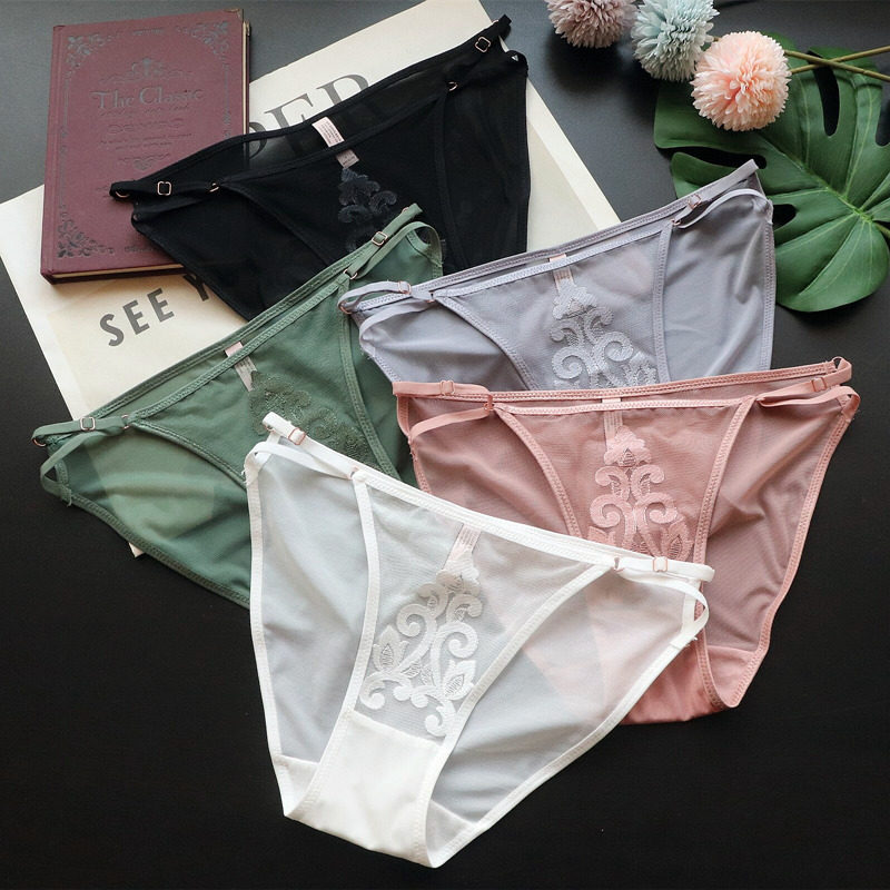 外贸少女网纱绣花女士性感低腰内裤女速干透气女式三角裤纯棉档,女士内衣/男士内衣/家居服,女三角裤,淘宝优惠券,粉丝福利购,淘宝优惠卷