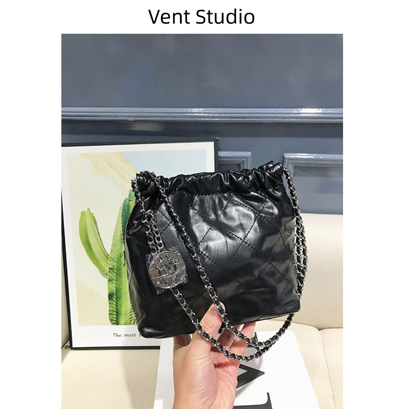 头层牛皮链条迷你链条包