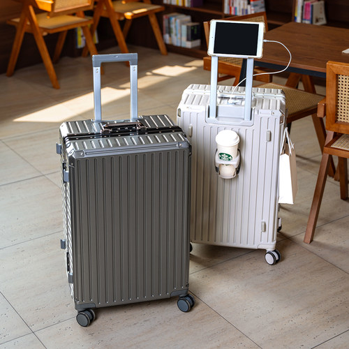 新款三七开行李箱男加厚大容量拉杆箱三把锁多功能密码箱登机箱女