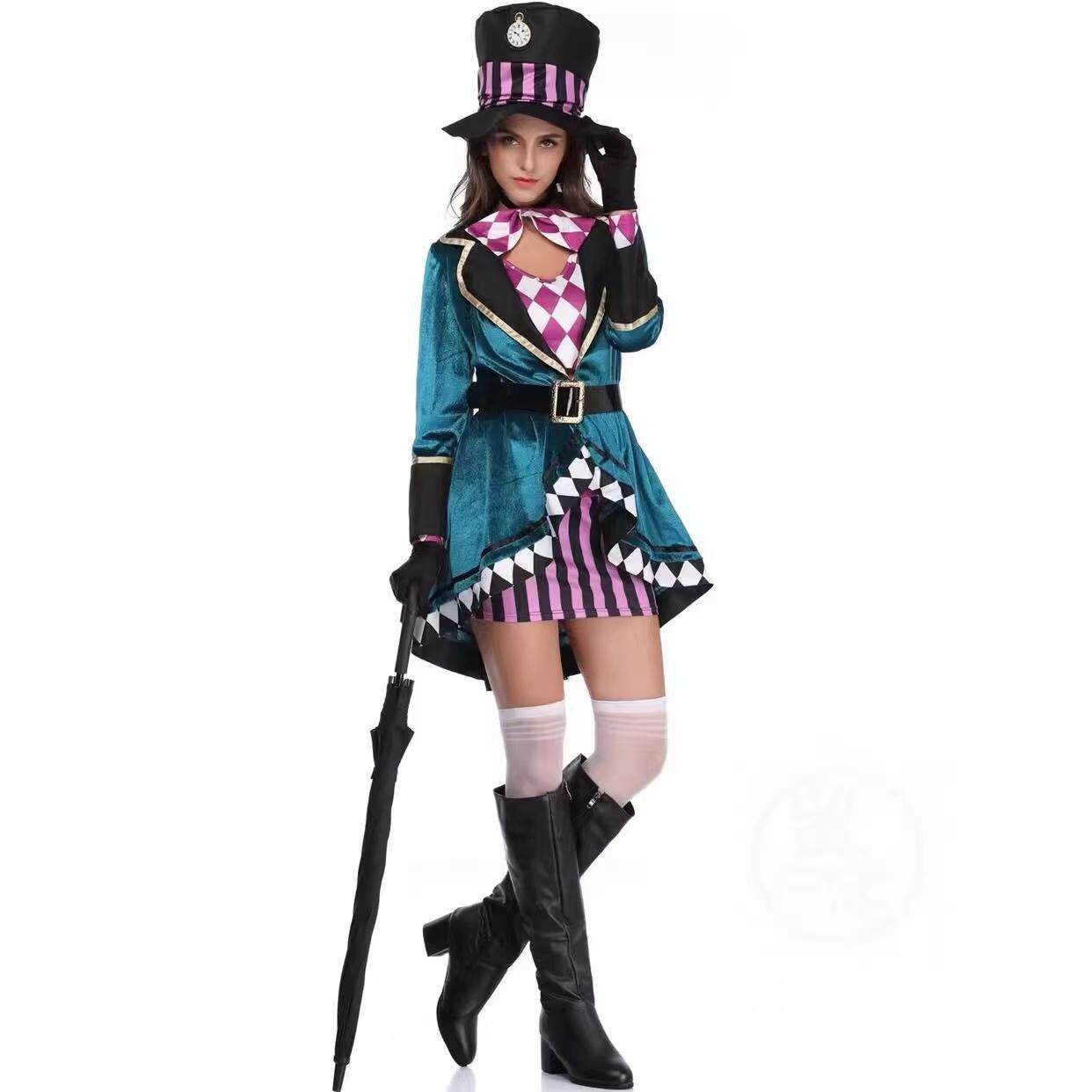爱丽丝疯狂的帽子魔术师服装套装图片