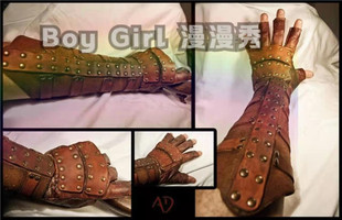 中世纪蒸汽手臂皮革盔甲战甲铆钉哥特式手臂盔甲战士护手套PV护腕