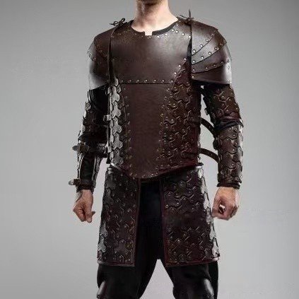 复古中世纪铠甲束缚衣护肩护腿皮革套装勇士骑士舞台演出战甲道具