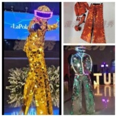 定制款 镜面高跷服多色镜面人表演服节日派对舞台服游乐园巡游表演