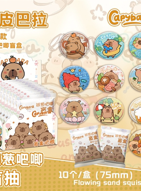 卡皮巴拉capybara水豚银葱吧唧徽章盲盒盲抽吧唧周边同款谷子盲袋
