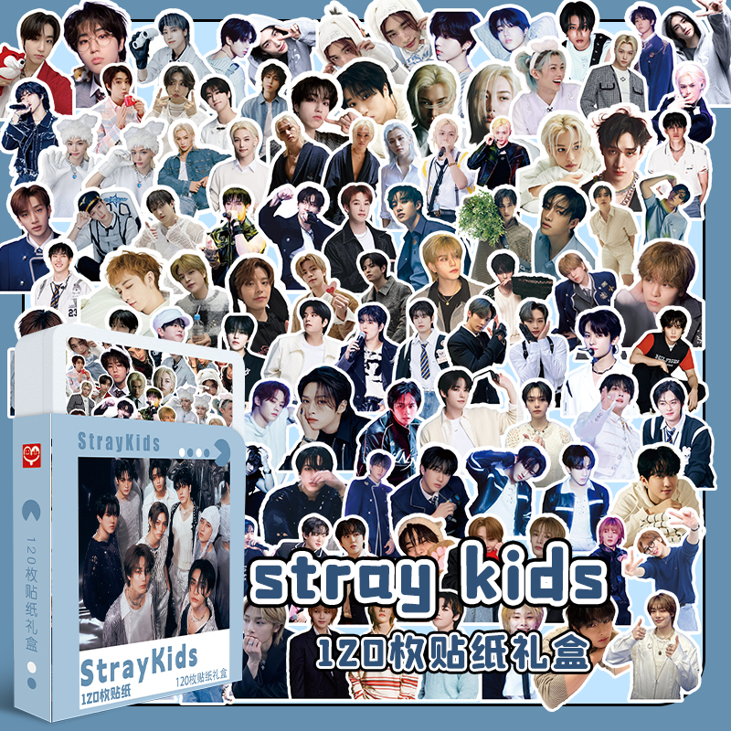 straykids120张贴纸不重复自粘手账装饰防水贴画ins风周边大头贴