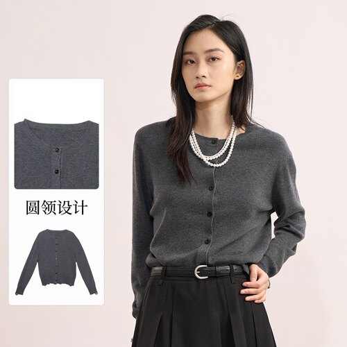 紫淑春秋专柜同款女长袖针织开衫