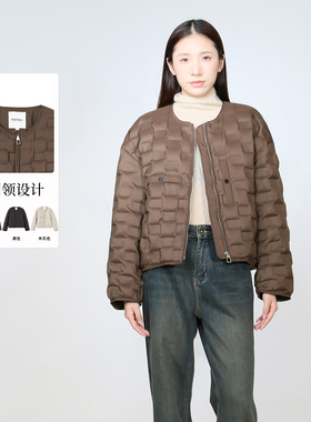 sweetbasil紫淑2025冬装新款正品女休闲时尚圆领长袖短款羽绒服