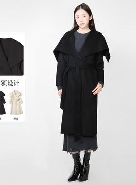 sweetbasil紫淑2025冬装新款正品女休闲时尚翻领长袖毛呢外套