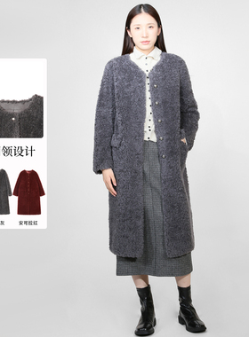 sweetbasil紫淑2025冬装新款正品女休闲时尚圆领长袖短外套