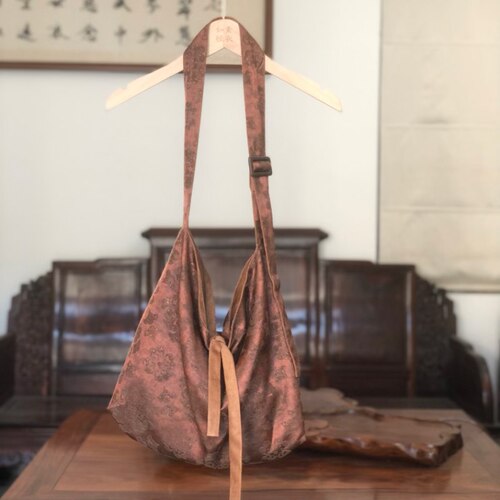 如素慢衣宝相花通勤大容量单肩托特包60360