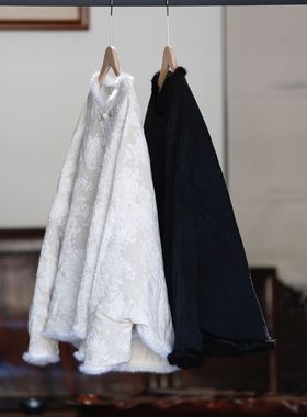 如素慢衣厚款保暖盘扣斗篷上衣外套60031