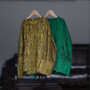 如素慢衣人丝衬衫 斜襟圆领复古上衣60142 长袖