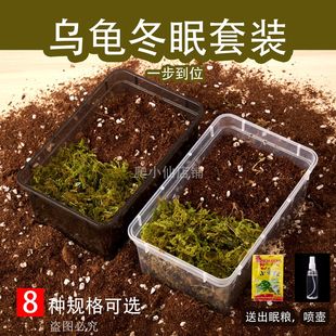 乌龟冬眠用品冬眠套餐椰土苔藓龟粮冬眠保温箱沙土垫材保湿过冬