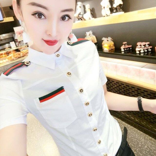 时尚气质衬衫女职业OL夏季2026新款洋气衬衣修身显瘦百搭上衣肩章