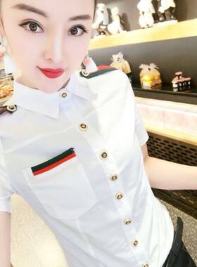 职业大码弹力衬衫女小衫