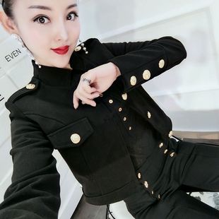 欧洲站2026春秋新款港味毛呢时尚小外套女装韩版洋气上衣短款外套
