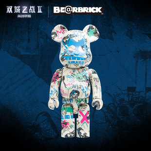 英雄联盟LOL BE@RBRICK双城之战II金克丝涂鸦1000%联名款潮玩手办