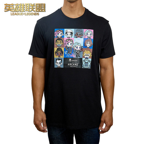 英雄联盟Tokidoki X 双城之战联名款T恤黑色短袖男女同款游戏周边