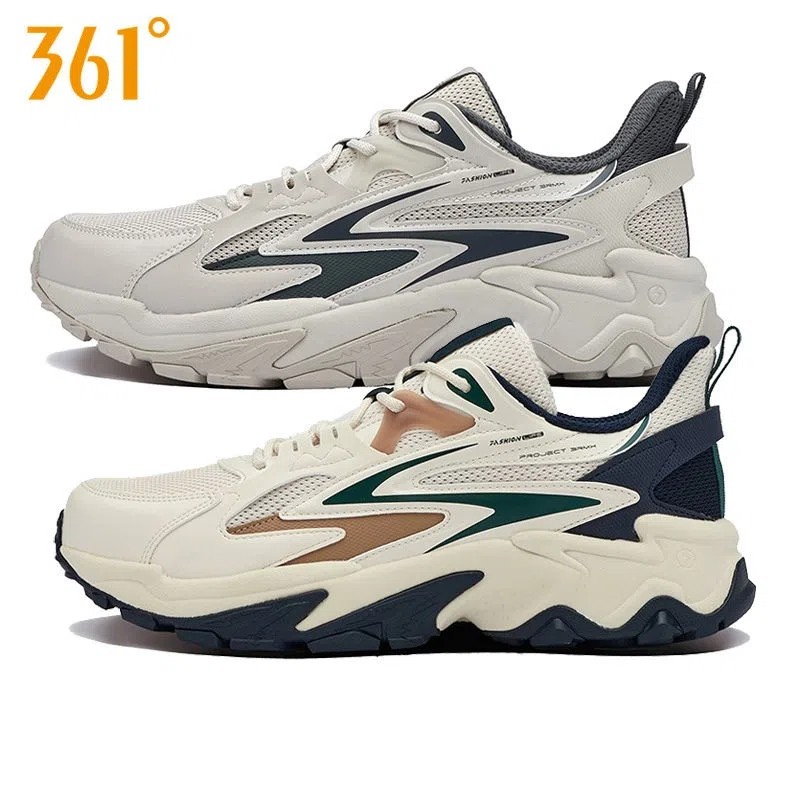 361°男鞋休闲鞋老爹鞋2023春秋款361°网面透气耐磨运动慢跑步鞋