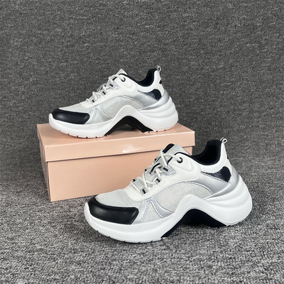 欧洲单厚底女系带弓形底运动鞋