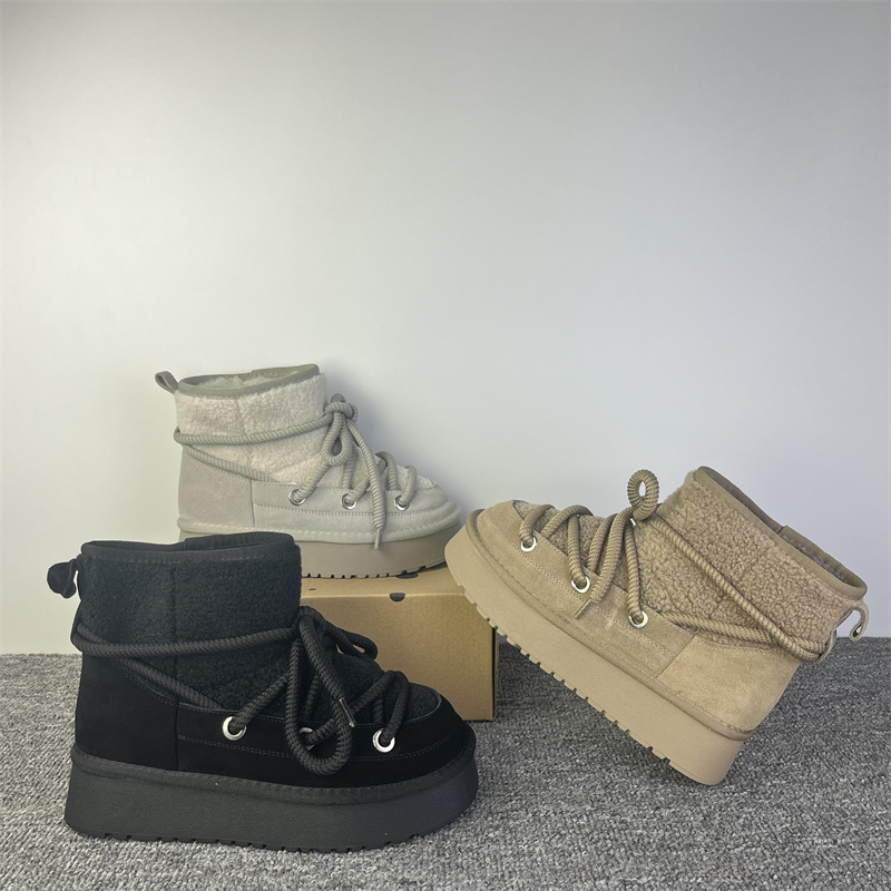 真皮时尚雪地靴加厚羊毛保暖棉鞋