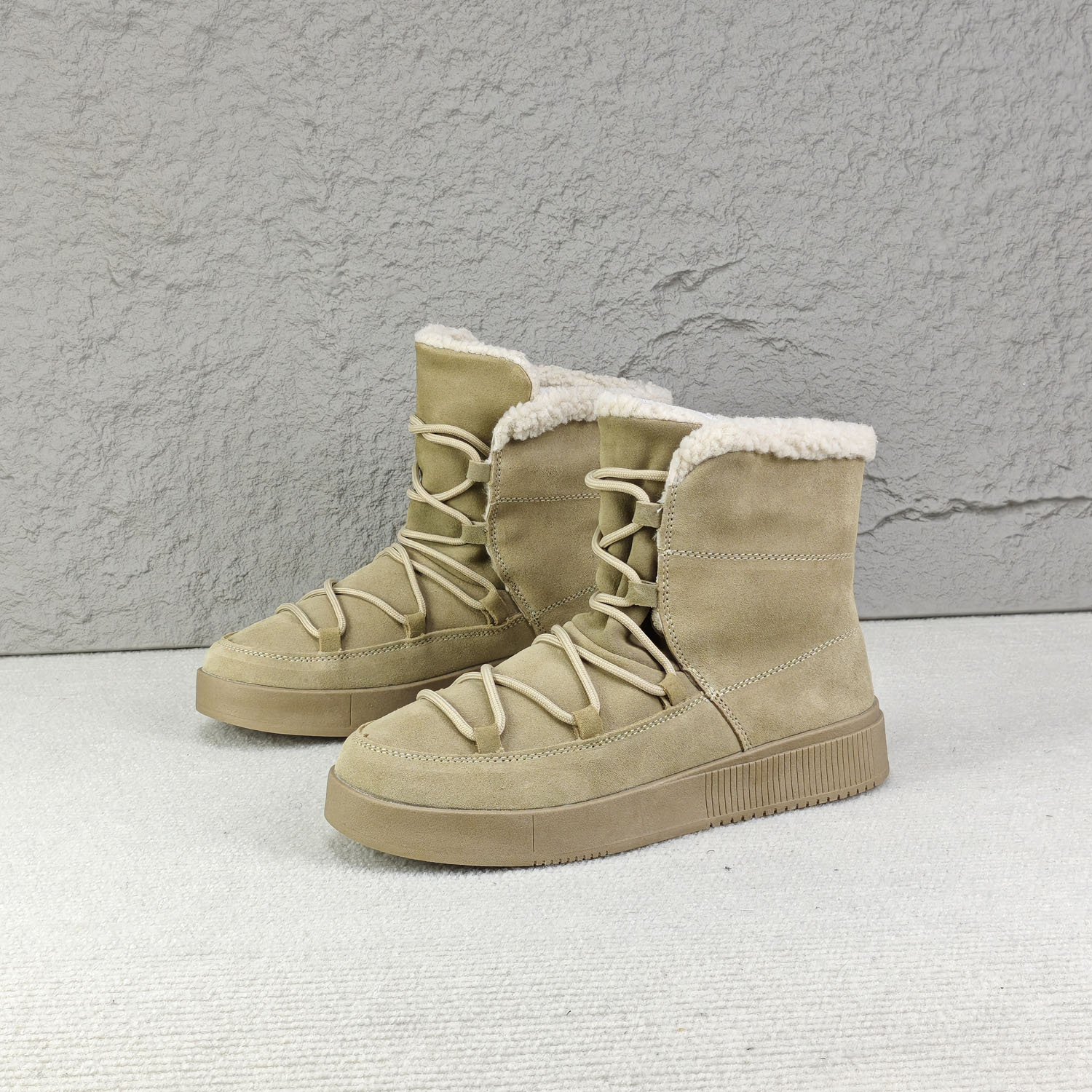 抗寒牛反绒皮加绒保暖时尚雪地靴