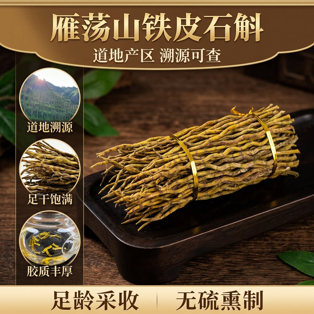 斛康源浙江乐清雁荡山铁皮石斛精选烤条三年生可免费磨粉