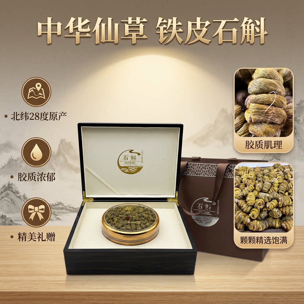 斛康源浙江乐清雁荡山铁皮石斛枫斗250克礼盒装八角盒