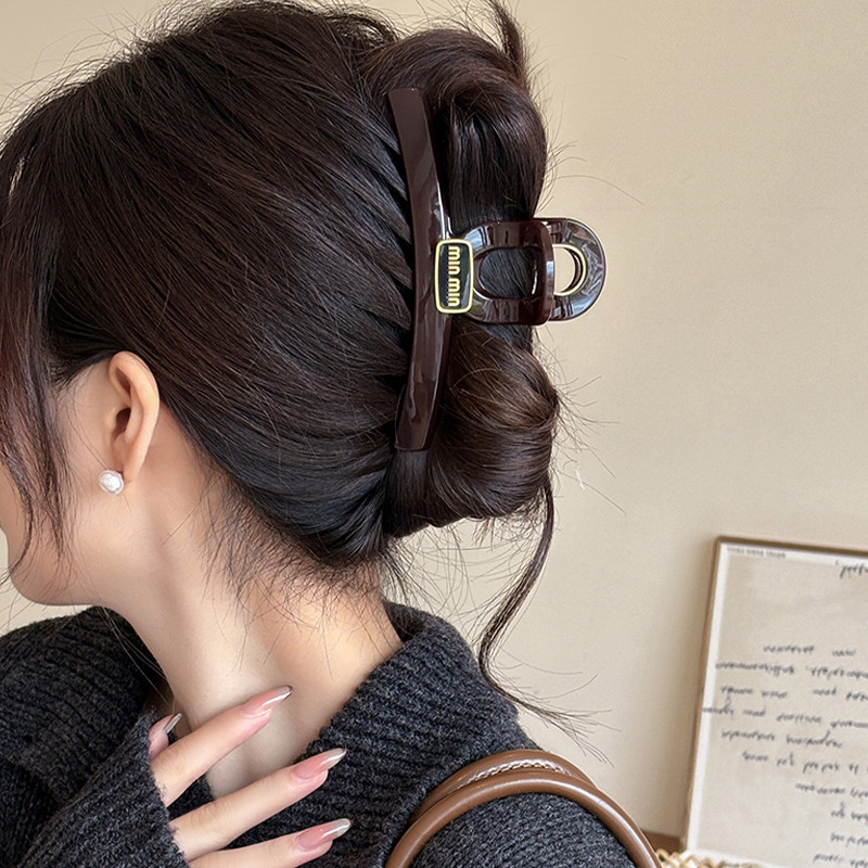 金属标字母抓夹女2024新款发夹