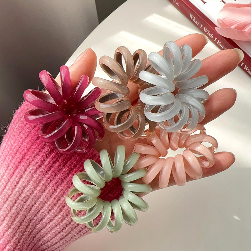 时尚果冻色头绳电话线发圈发绳高弹力耐用橡皮筋女扎马尾丸子头饰