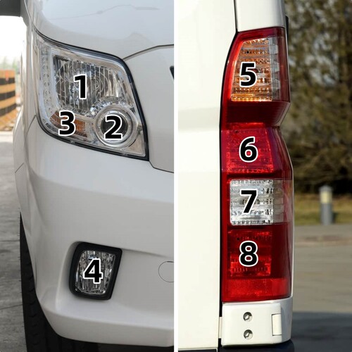 适配福田图雅诺远大灯近光灯前后雾灯转向灯刹车行车灯倒车灯泡