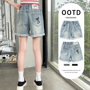 洋气儿童夏季 2026新款 薄款 裤 女童牛仔短裤 子女孩宽松外穿热裤 夏装