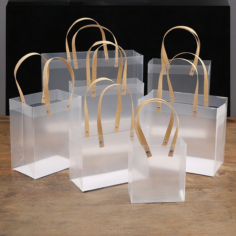 新款PP磨砂排绳手提袋婚庆喜糖伴手礼袋子中秋礼物礼品袋手伴拎袋