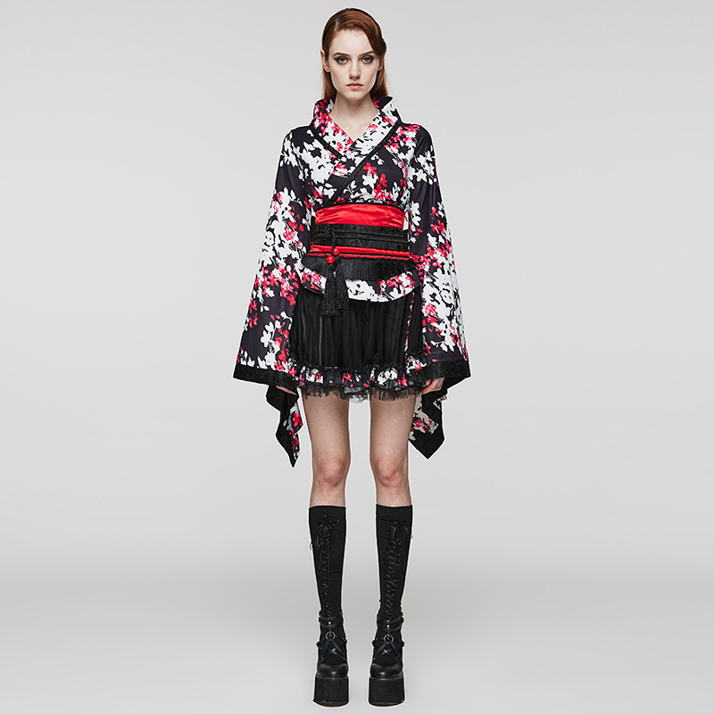 ╋魔叹╋PUNKRAVE PYON洛丽塔LOLITA樱花图四件套改良和服 WLQ001