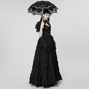 ╋魔叹╋PUNKRAVE哥特GOTHIC洛丽塔泡泡袖蕾丝礼服连衣长裙 WQ611