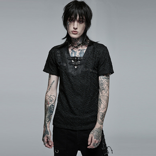 ╋魔叹╋PUNK RAVE摇滚ROCK哥特蒸汽朋克STEAM短袖V领男T恤 WT704