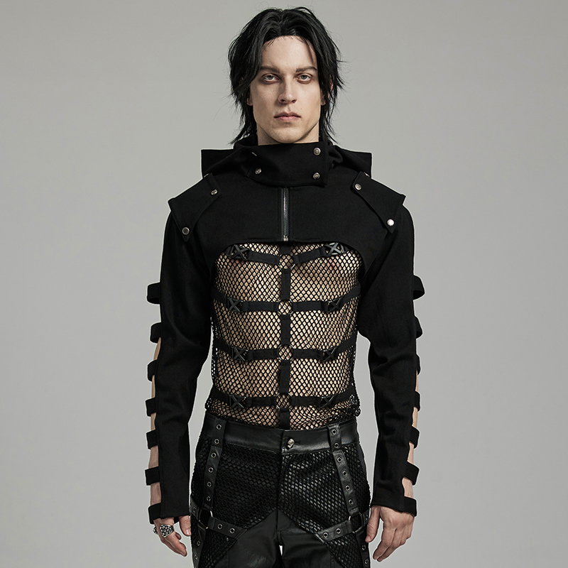 PUNKRAVE赛博朋克机车超短男外套