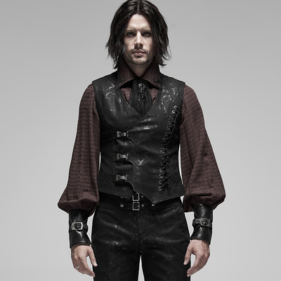 ╋魔叹╋PUNKRAVE蒸汽朋克STEAM哥特GOTHIC重金属男士马甲 WY1156